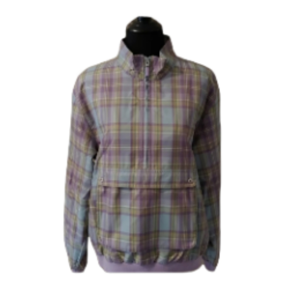 NWT Liz Golf Womens Plaid Lilac Lavender Windbreaker Jacket Medium M $85